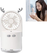Binnen Leuke Creatieve Desktop Luchtbevochtiger Watermeter Koeling Mini Herten Spray Ventilator (Wit)