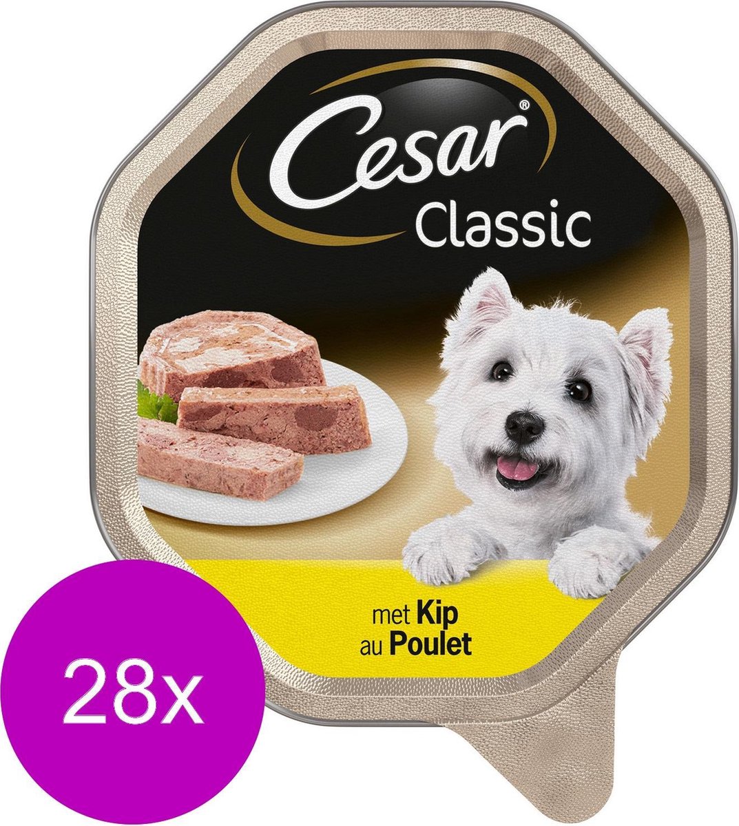 Cesar Alu Classic - Kip - Hondenvoer - 28 x 150 g