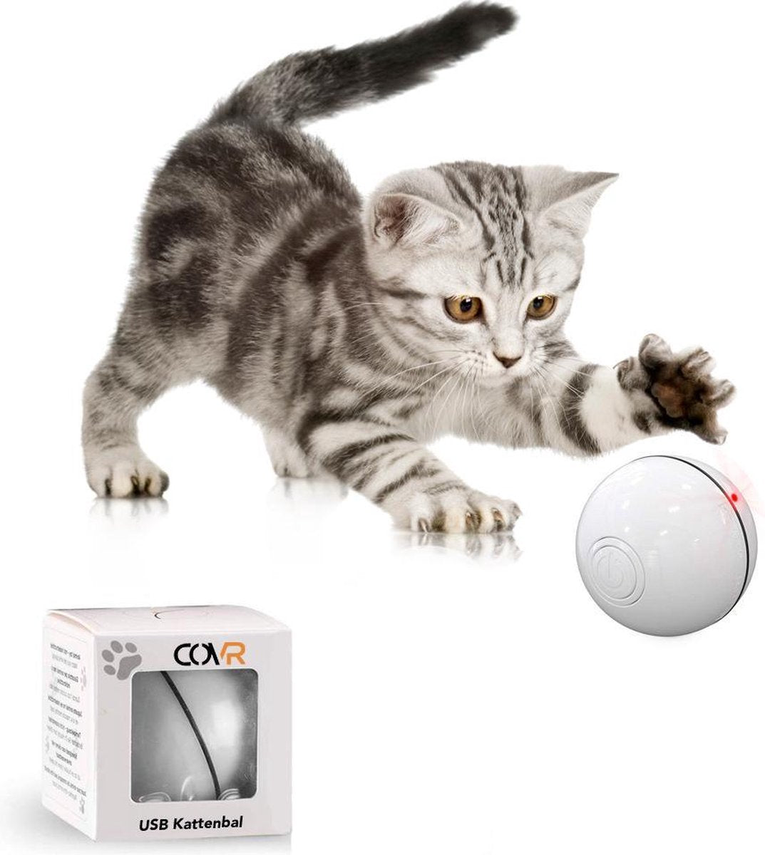Magic Roller Ball Kattenspeeltjes - Interactief Kattenspeelgoed met LED - Automatisch Rollende Bal - USB Oplaadbaar