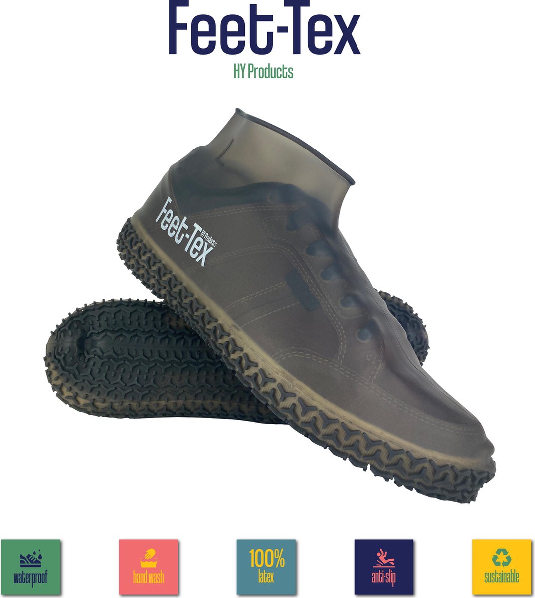 Feet Tex Regen Overschoenen - Duurzaam - Anti Slip - Waterdicht - Size: L