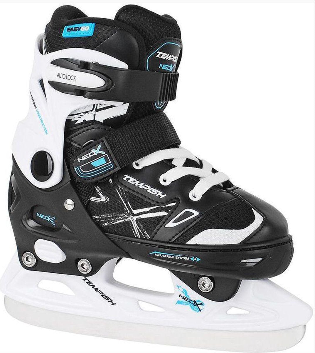 Tempish IJshockeyschaatsen verstelbaar NEO-X ICE Zwart/Wit 29-32
