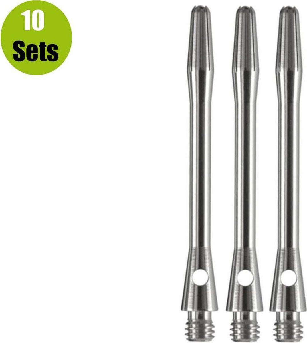 Aluminium Dart Shafts - Zilver - Short - (10 Sets)
