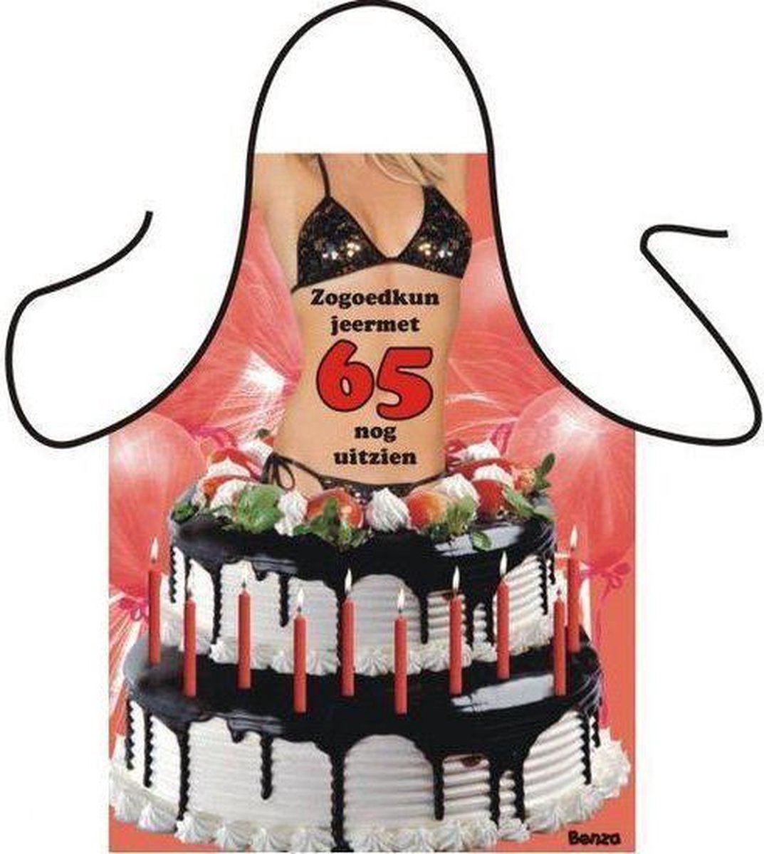 Schort 65 Jaar - Sexy Keukenschort - Vrouw (stoute versie)