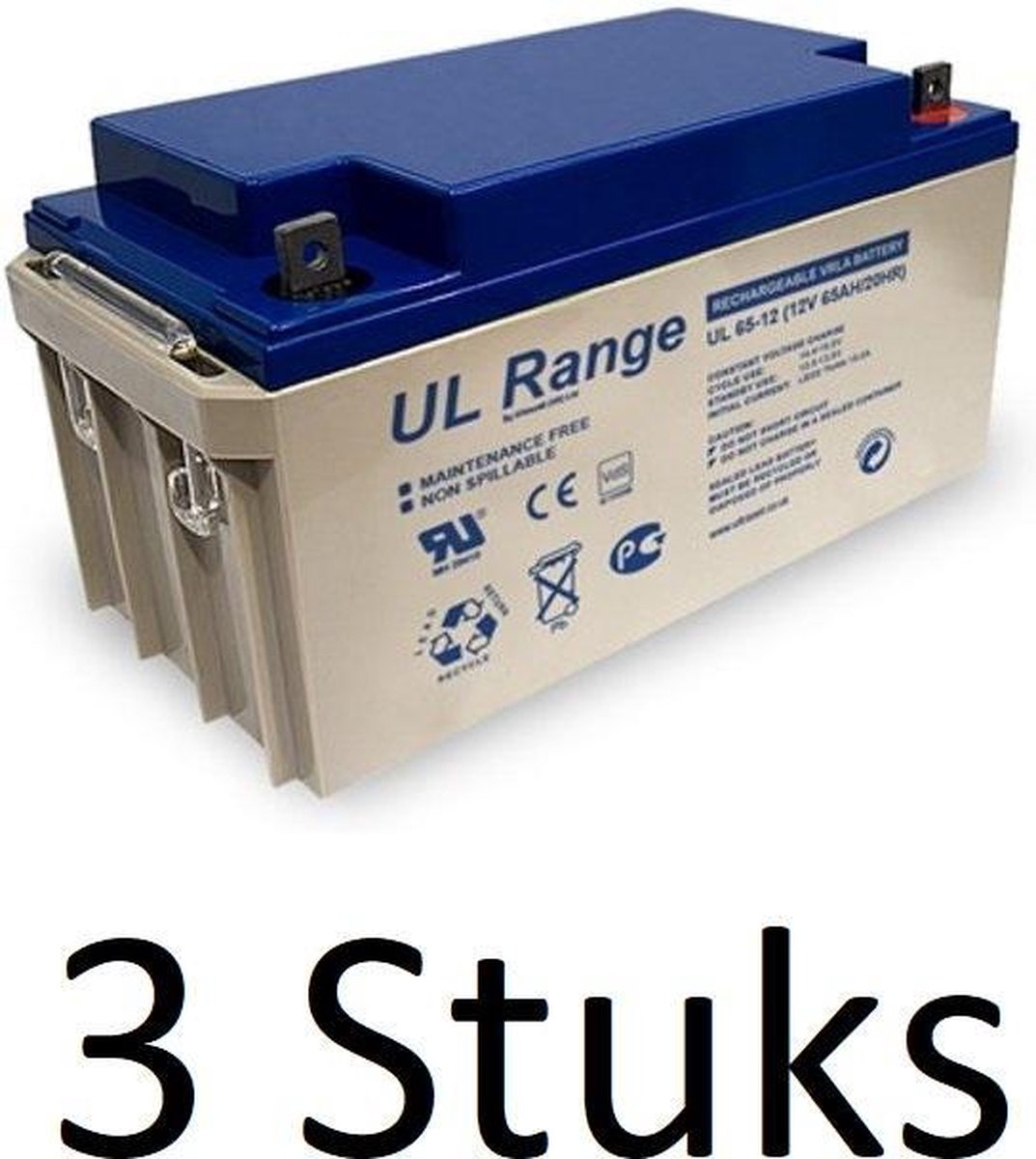 3 Stuks Ultracell Loodaccu UL 12v 65000mAh
