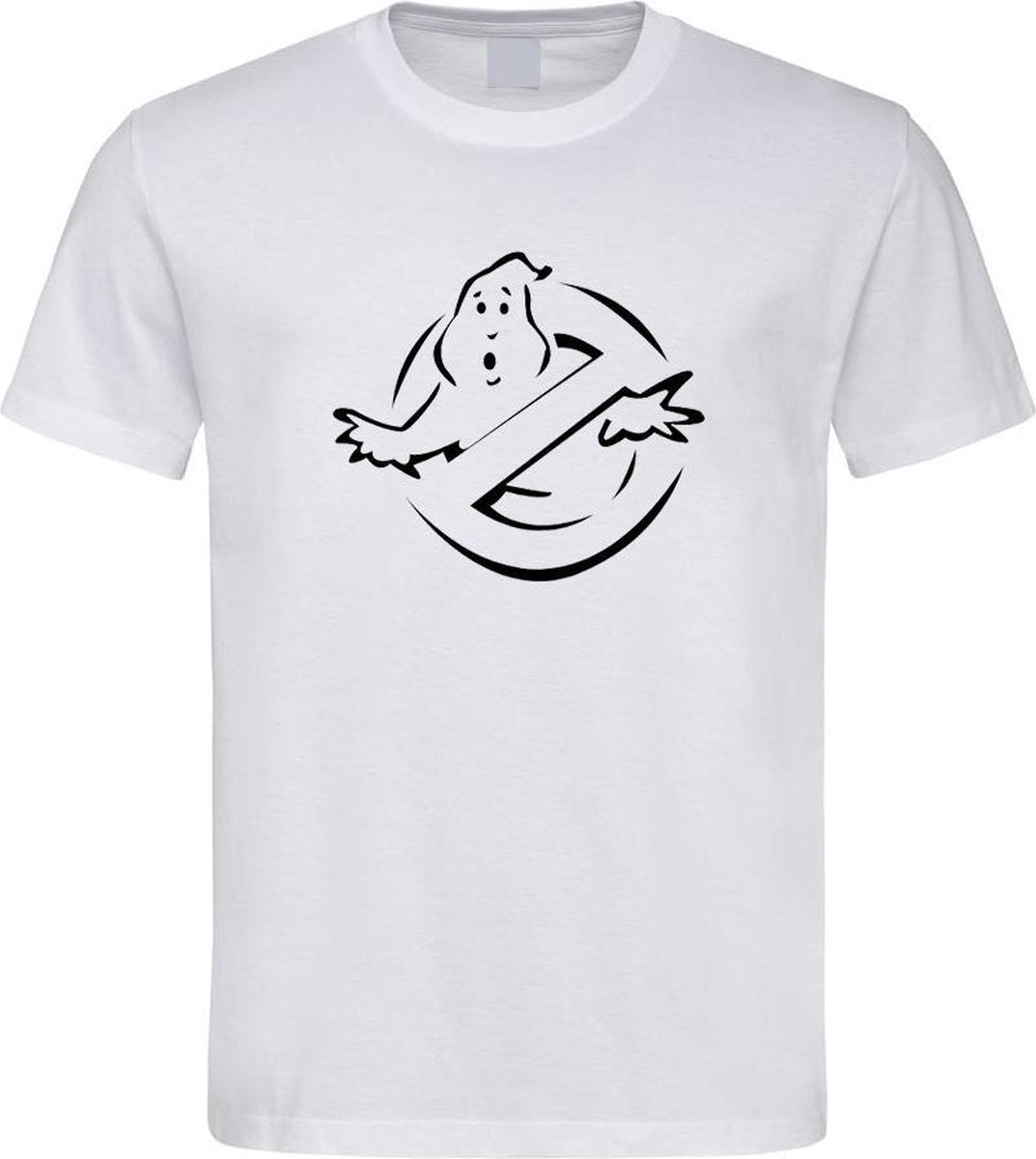 Wit T-shirt met Zwarte “ Ghostbusters “ print maat XL