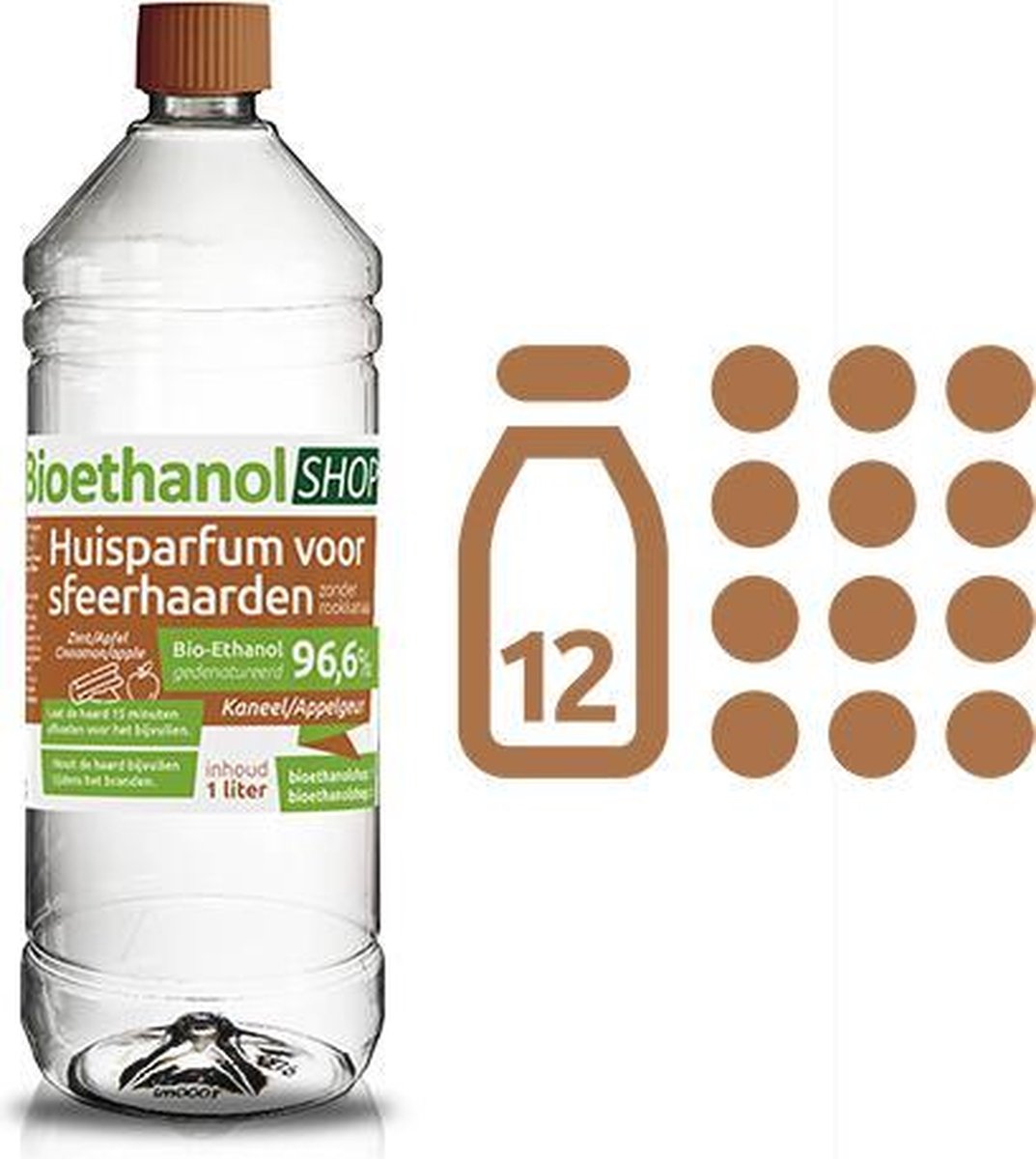 kieselgreen 12 Liter bioethanol Kaneel/Appel 96