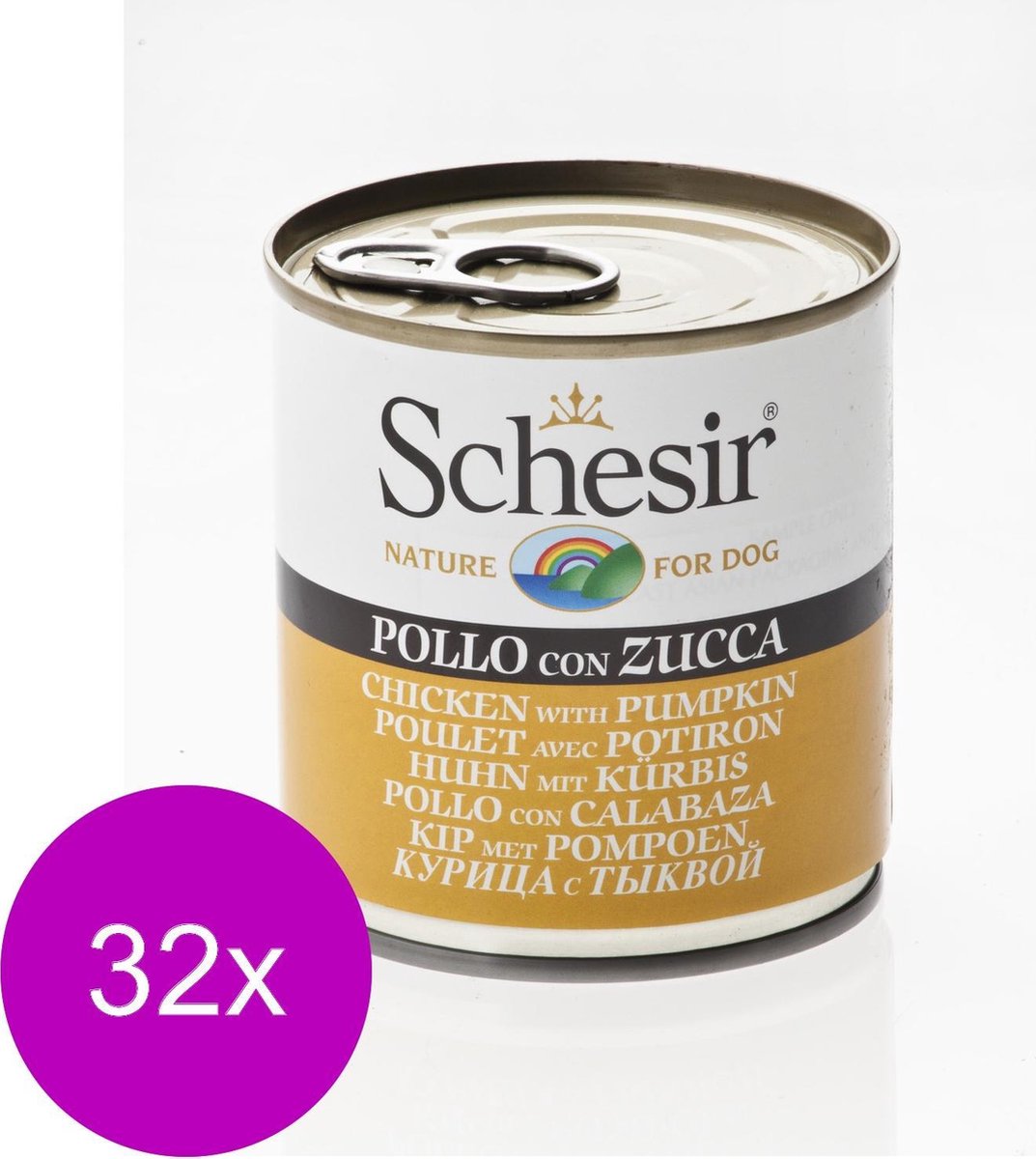 Schesir Hond Blik Gelei 285 g - Hondenvoer - 32 x Kip&Pompoen