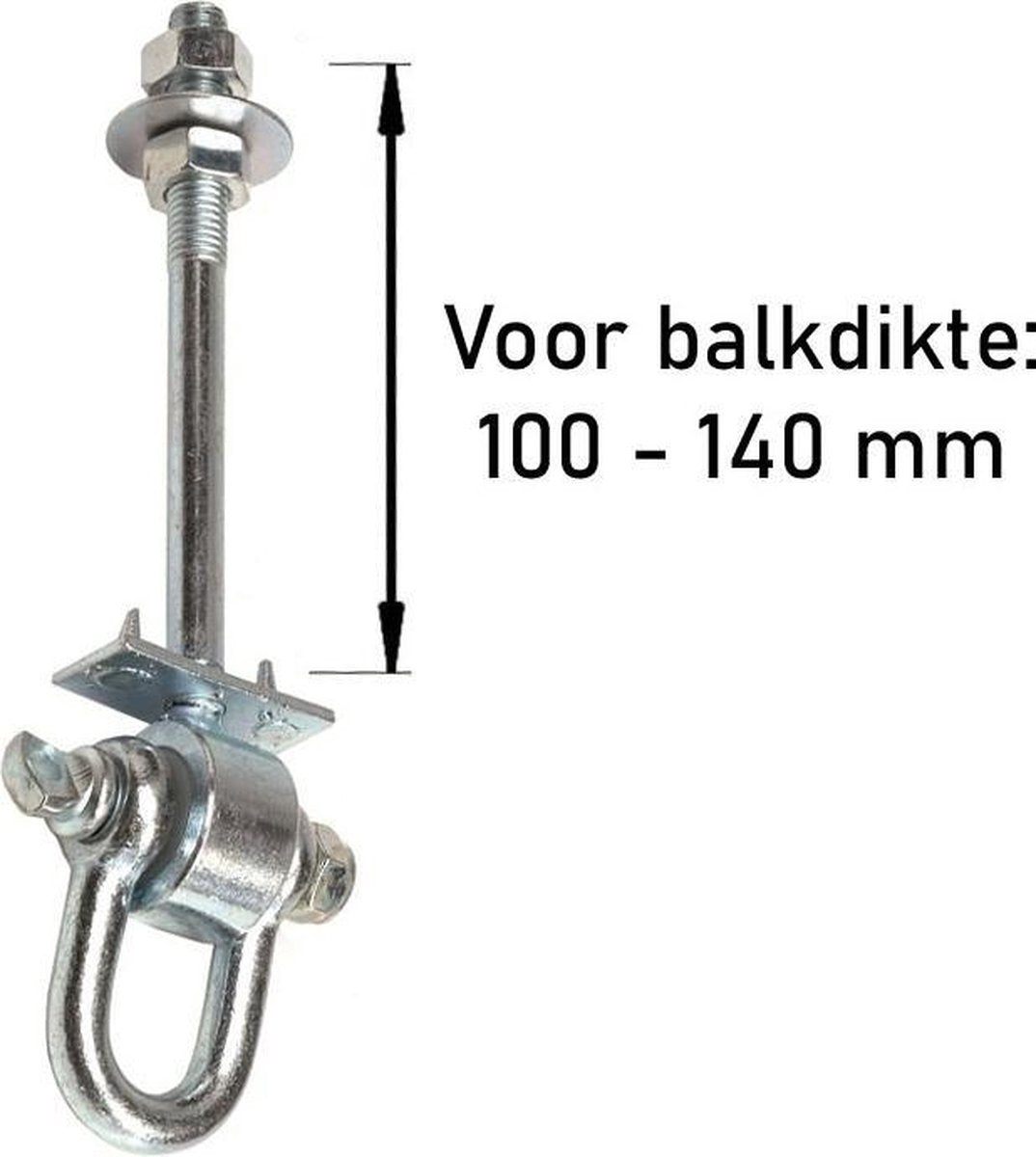 Schommelhaak met Gelagerde Harpsluiting M12 (160mm) (1 stuk) (1 stuk)