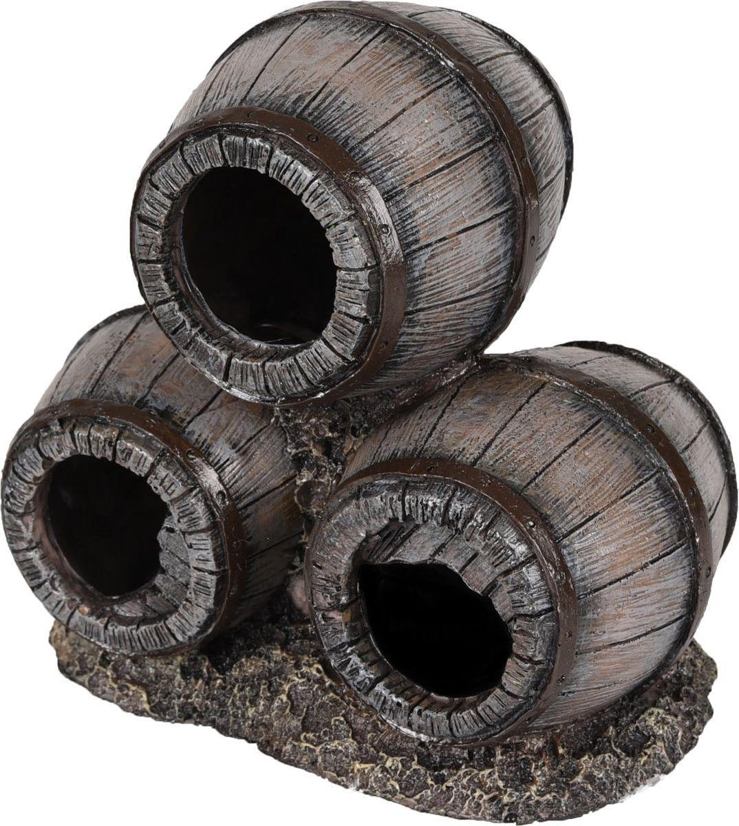 Aquarium decoratie Barrie Tonnen Liggend - 12 x 8 x 12 cm