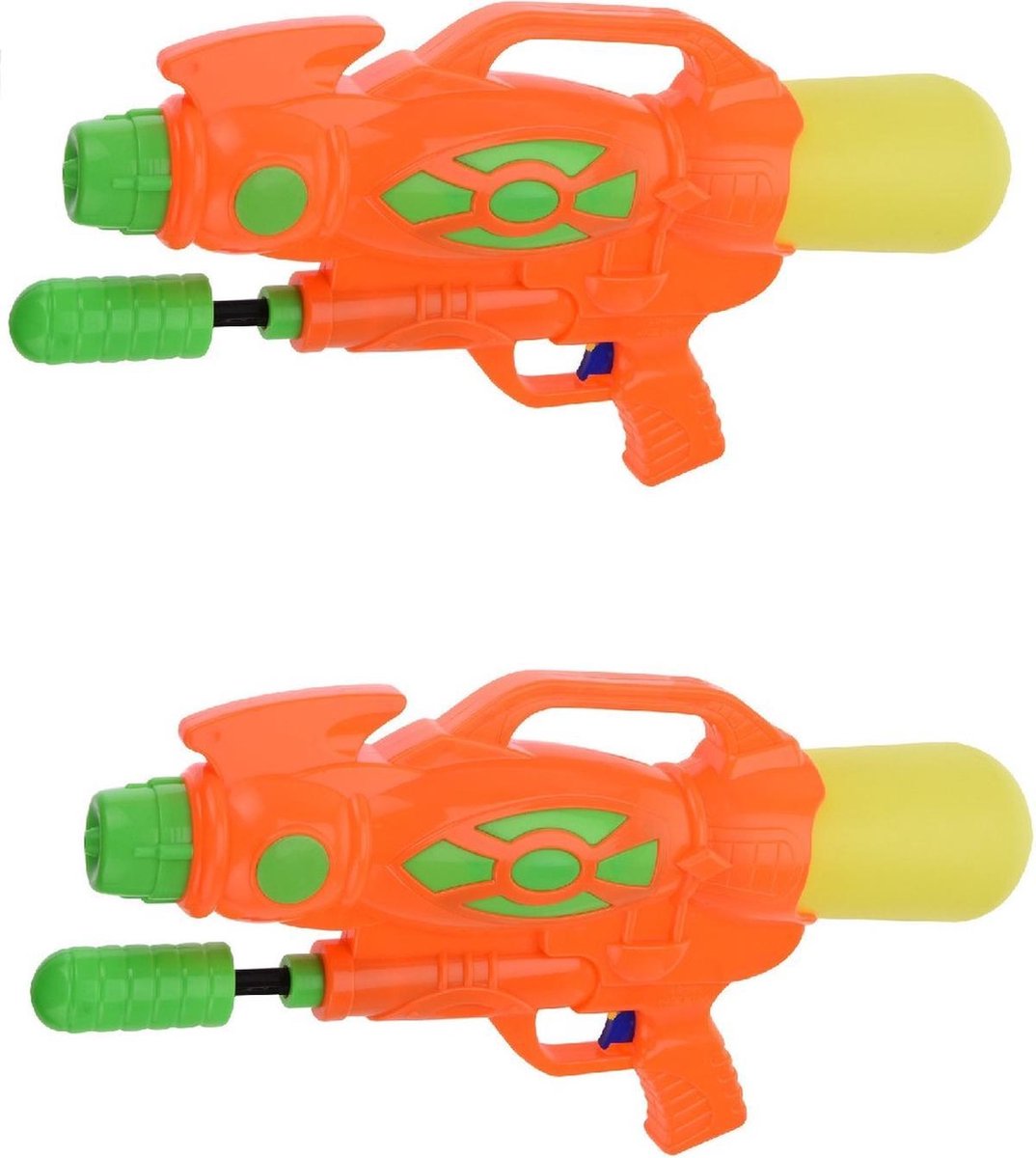 2x Waterpistolen/waterpistool wit van 47 cm met pomp kinderspeelgoed - waterspeelgoed van kunststof - waterpistolen met pomp