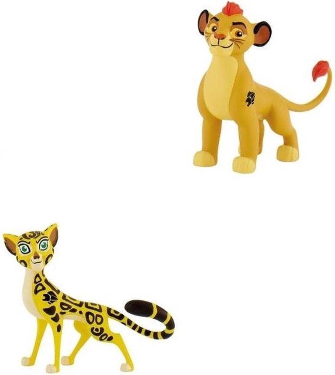 2 Leeuwen koning Speelfiguurtjes / caketoppers +/- 4