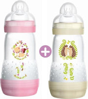 MAM Anti-Colic Easy Start-fles - 260 ml - 0 tot 6 maanden - Flow speen 2 - verpakking van 2 - meisje