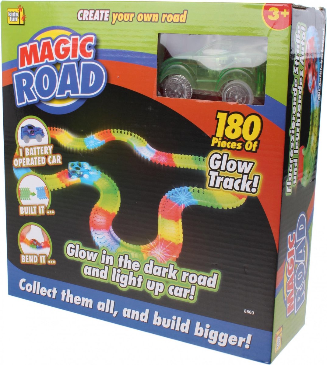 Kids Fun Racebaan Magic Road Groen 180-delig