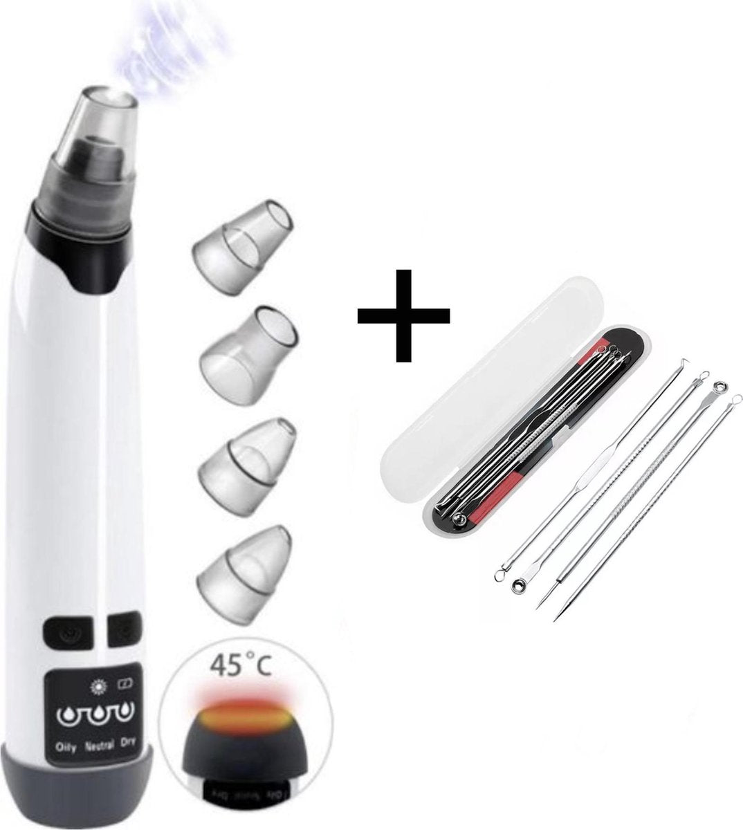 Blackhead Remover Premium set  - gezichtsreiniger - vacuüm - acnenaalden - mee eters