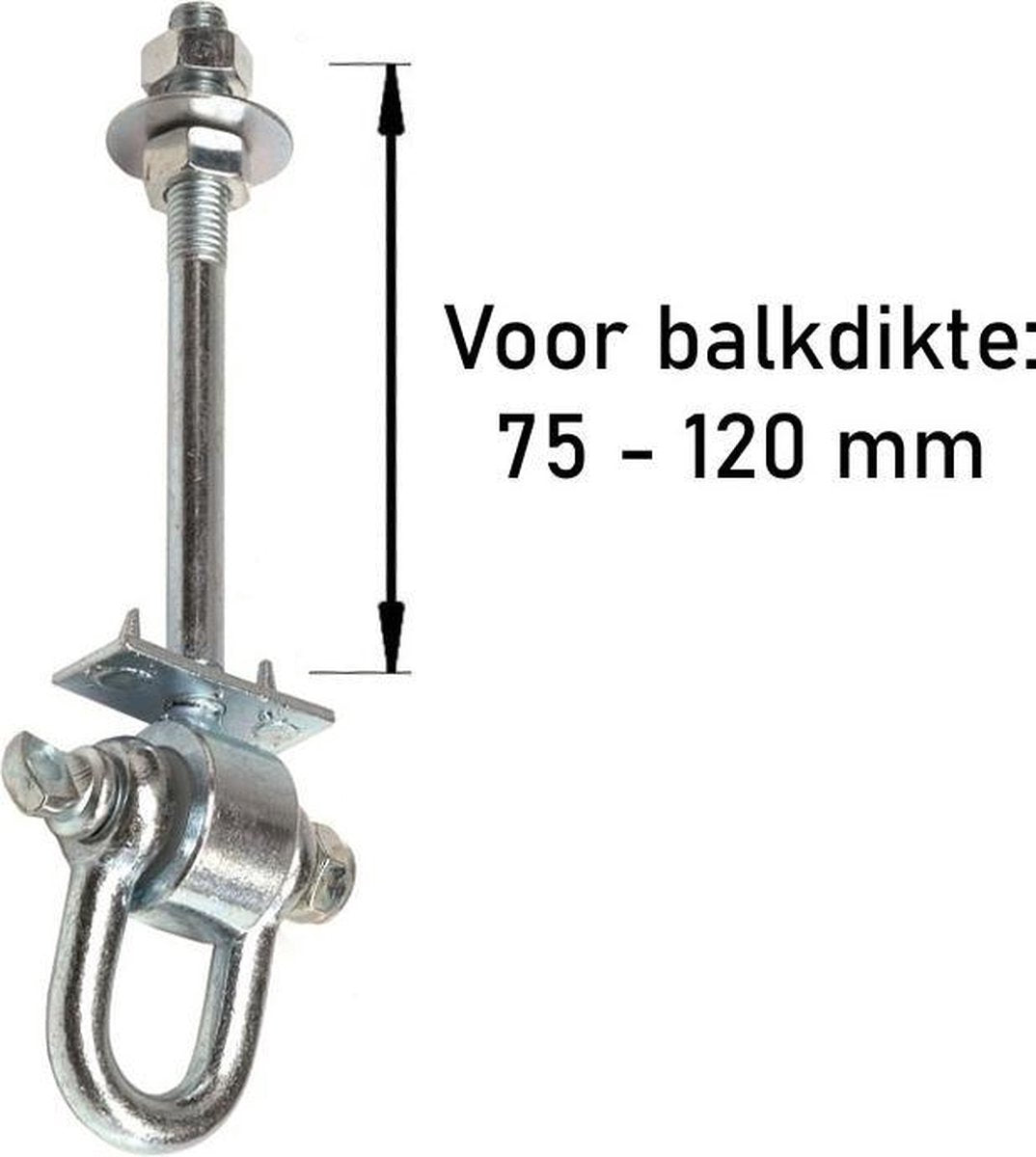 Schommelhaak met Gelagerde Harpsluiting M12 (140mm) (1 stuk) (1 stuk)
