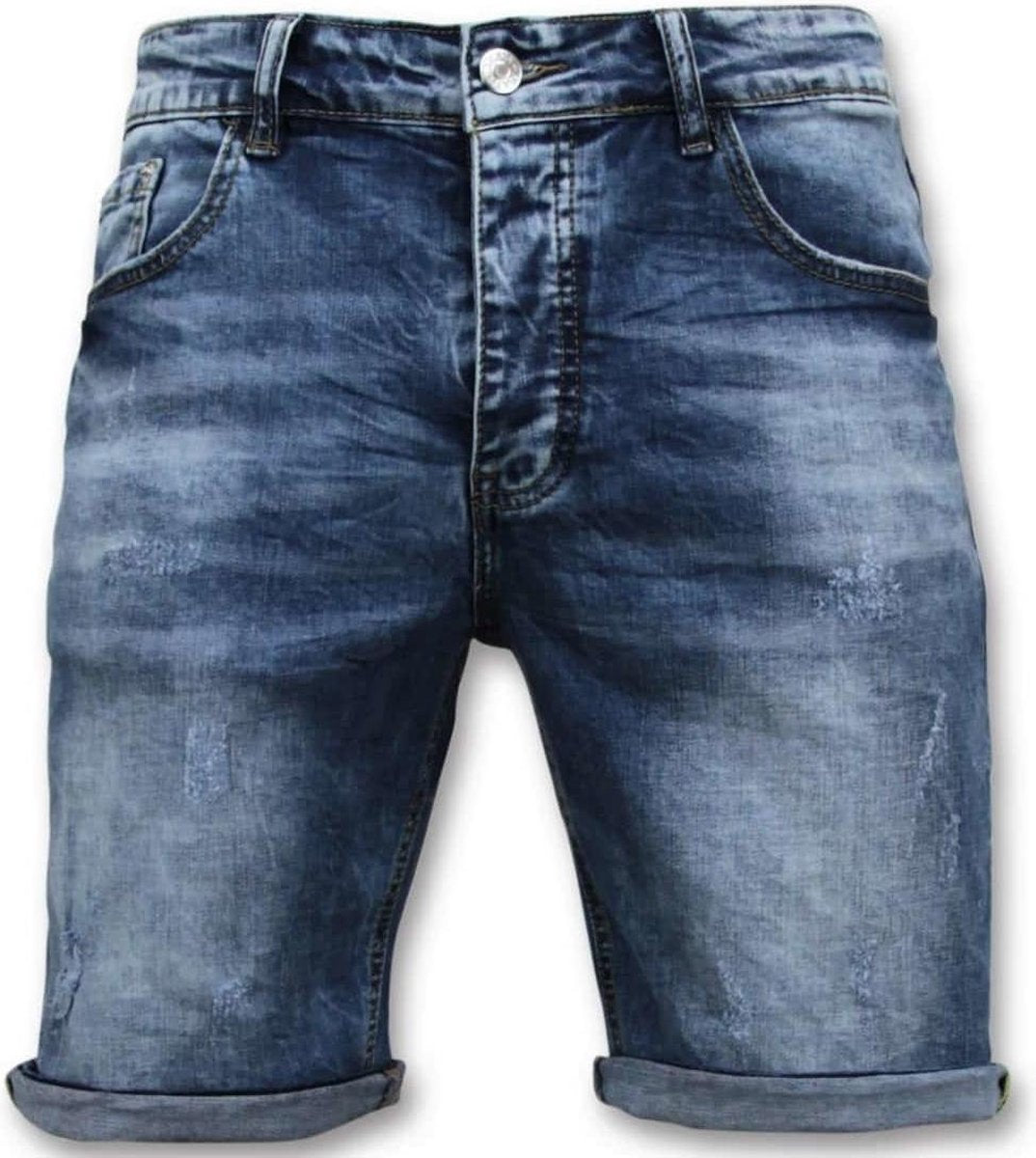 Enos Korte Broek Heren - Blanco Short - 9088 - Blauw - Maten: 34
