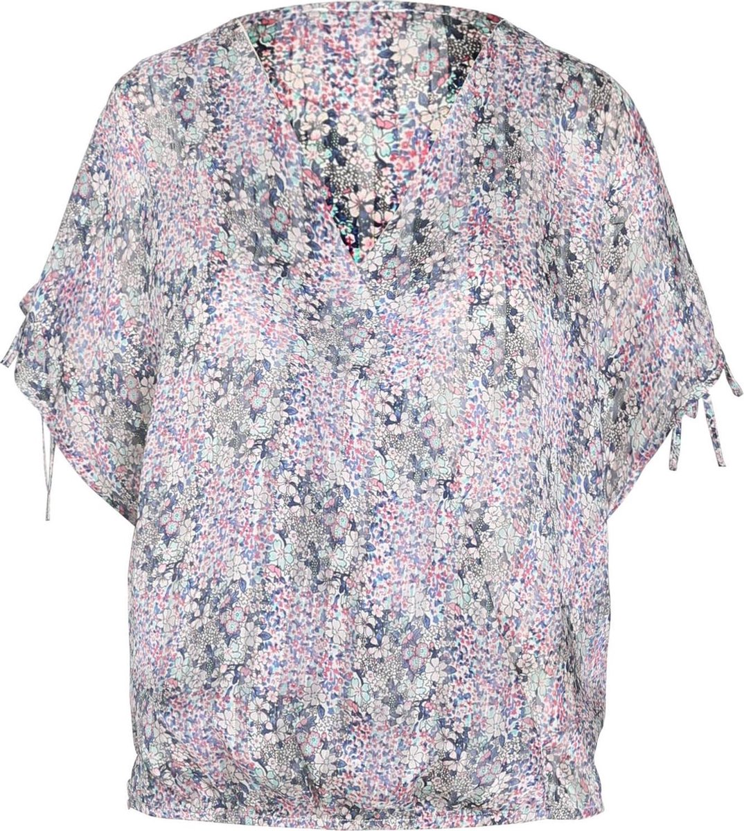 Cassis - Wikkelblouse met bloemenprint - Blauw