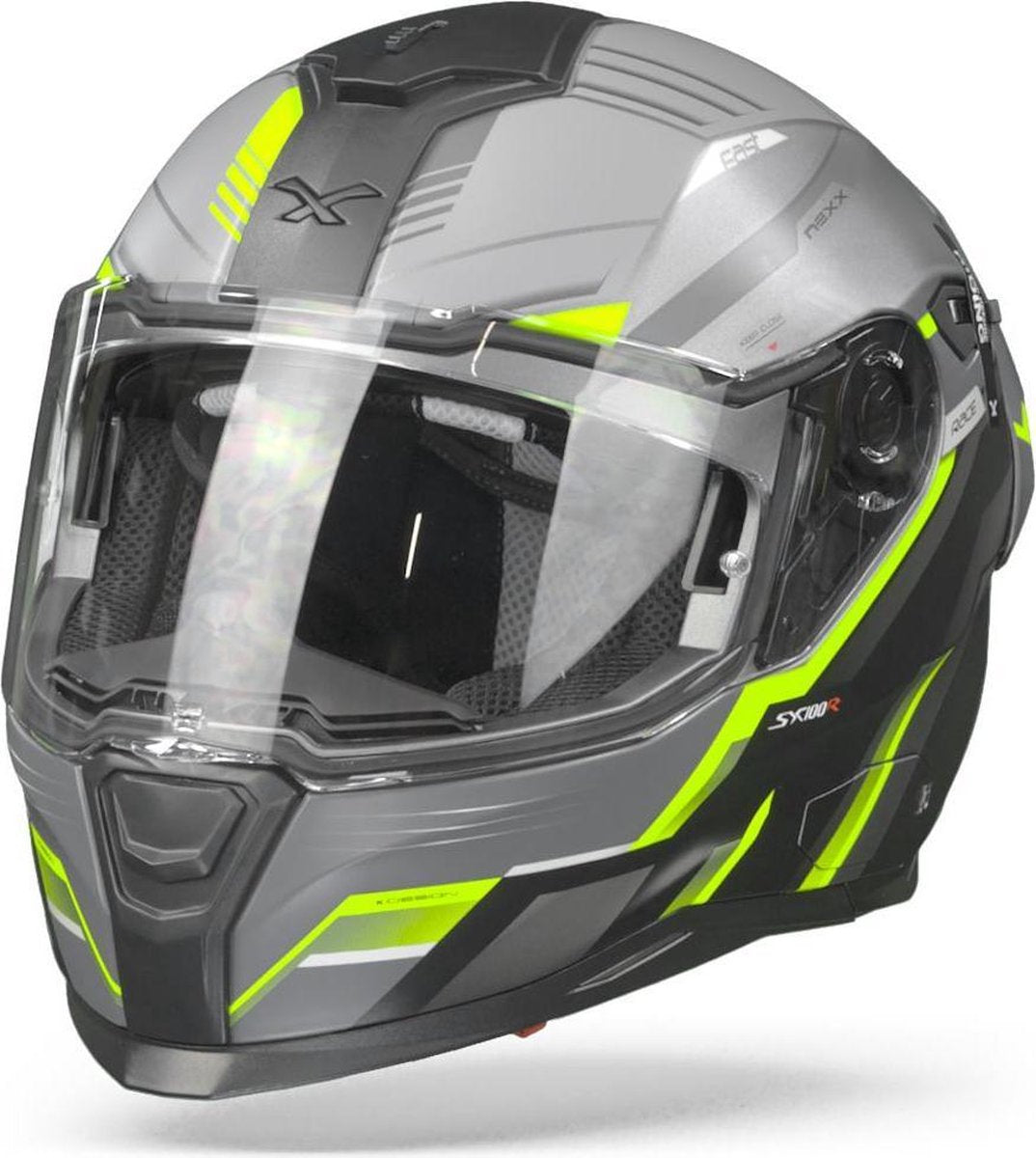 Nexx SX.100R Gridline Grijs Neon Matt Integraalhelm XS