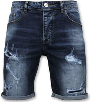 Enos Korte Broek Heren - Jeans Short - 9082 - Blauw - Maten: 28