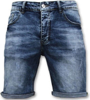 Enos Korte Broek Heren - Blanco Short - 9088 - Blauw - Maten: 28