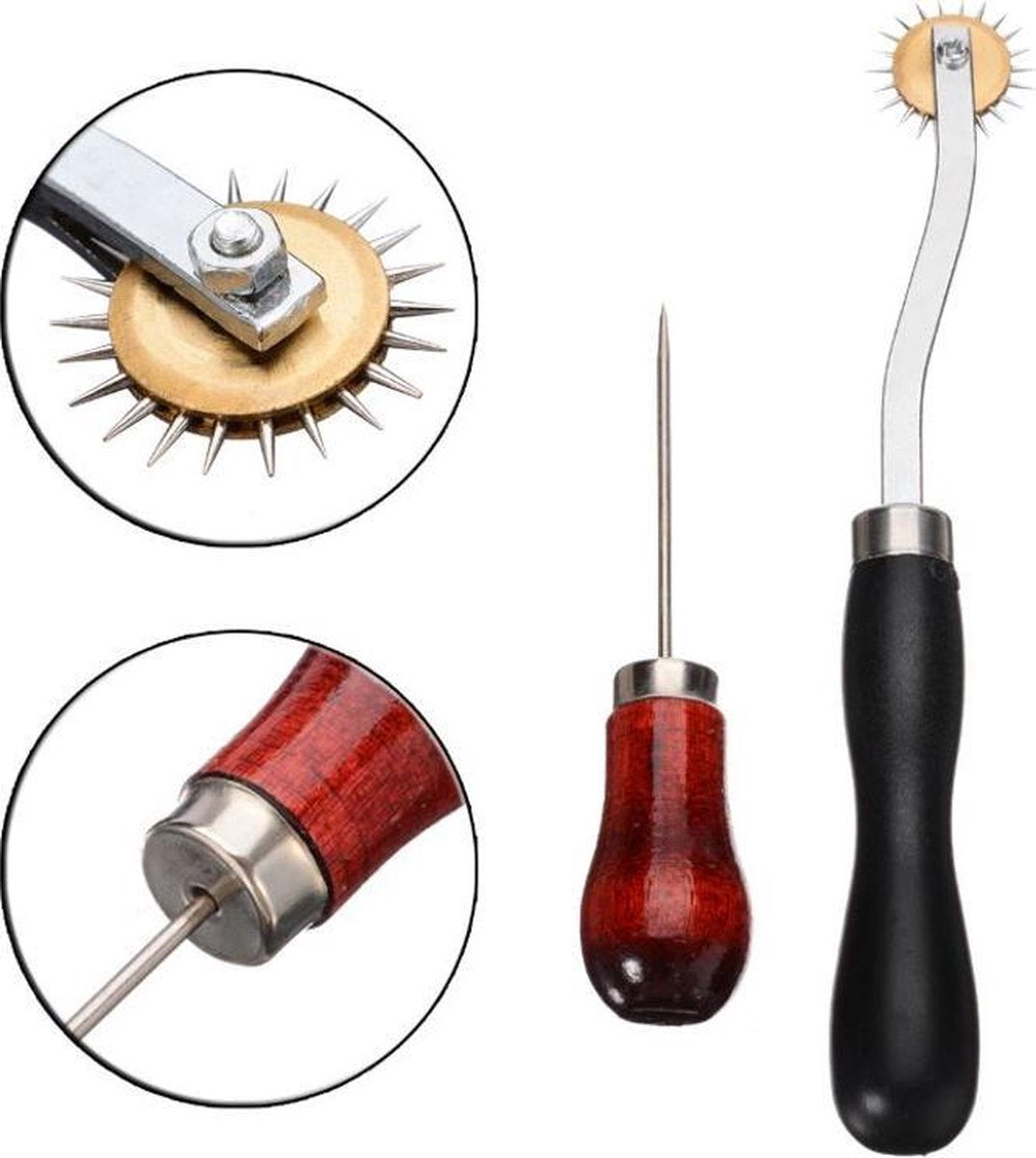 Radeerwiel en Els (priem) voor leerbewerking - Tools voor leerbewerking