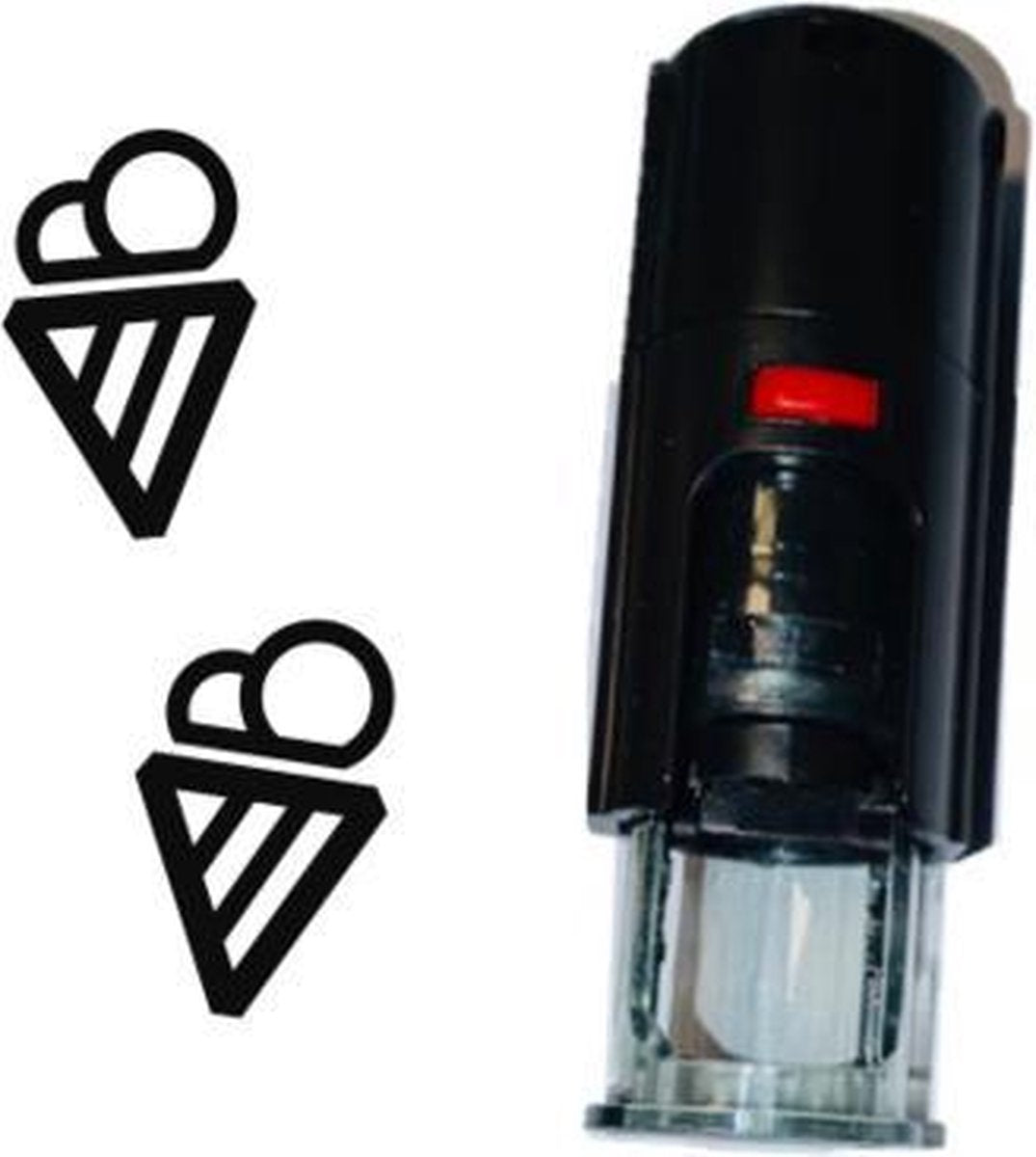 Stempel of Stempeltje van IJsje 10mm rond met zwarte inkt
