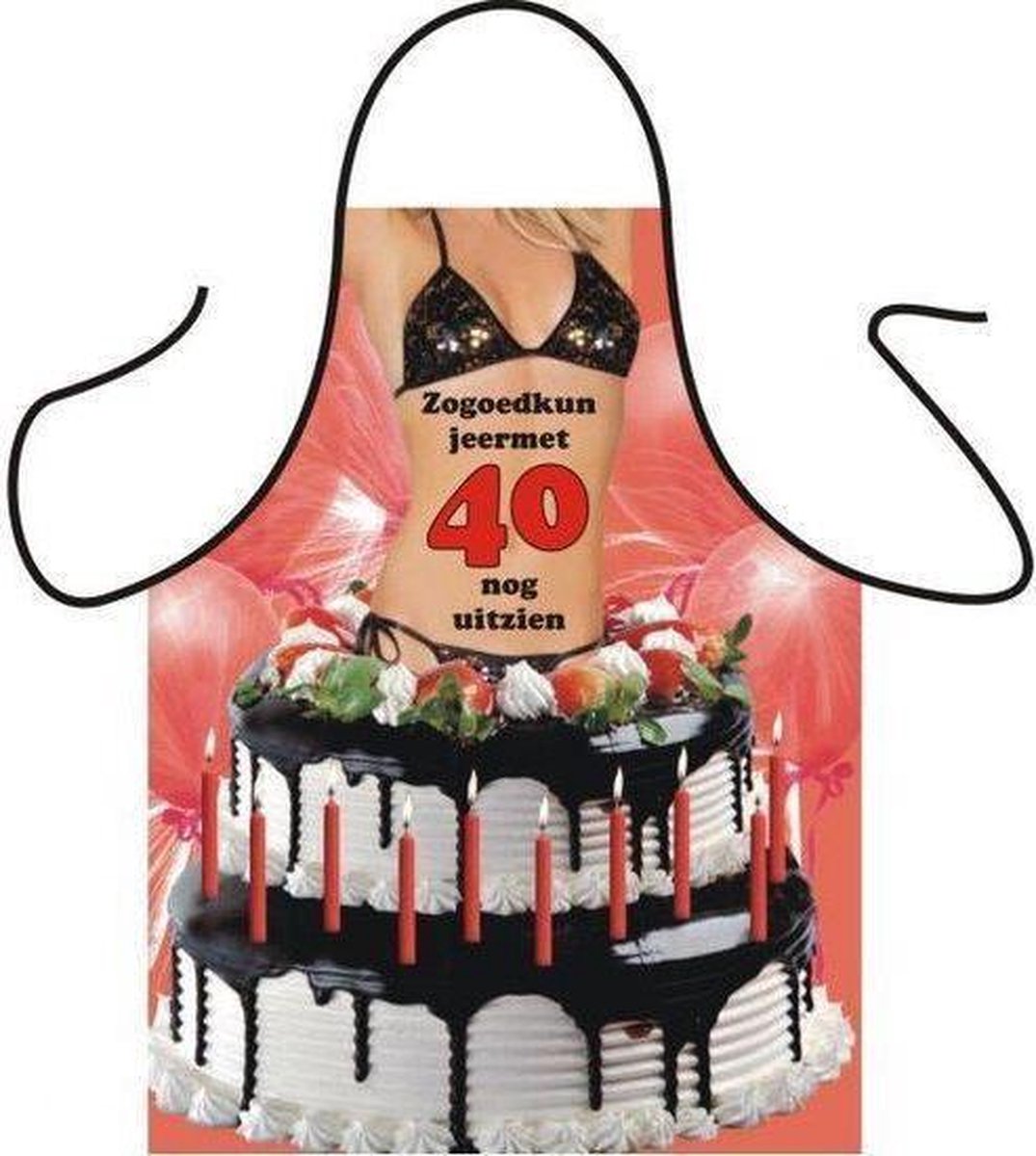Schort 40 Jaar - Sexy Keukenschort - Vrouw (stoute versie)