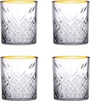 Pasabahce Waterglas met gouden rand Timeless 35.5 cl - Transparant Goud 4 stuk(s)