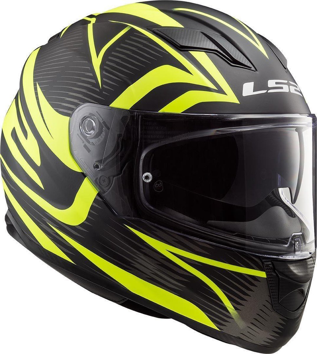 LS2 FF320 EVO Jink mat zwart hi-vision geel