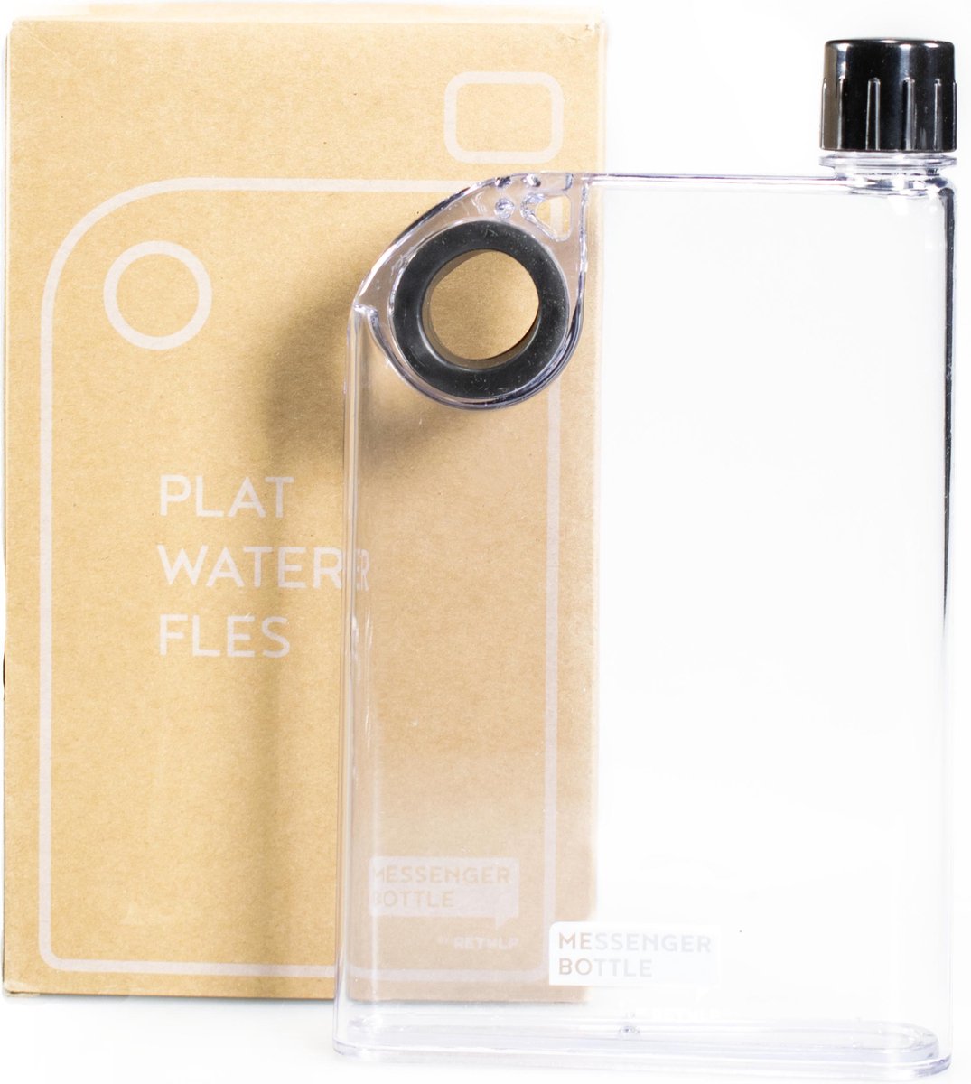 Retulp - Messenger Bottle - Black - 380ML - Veldfles