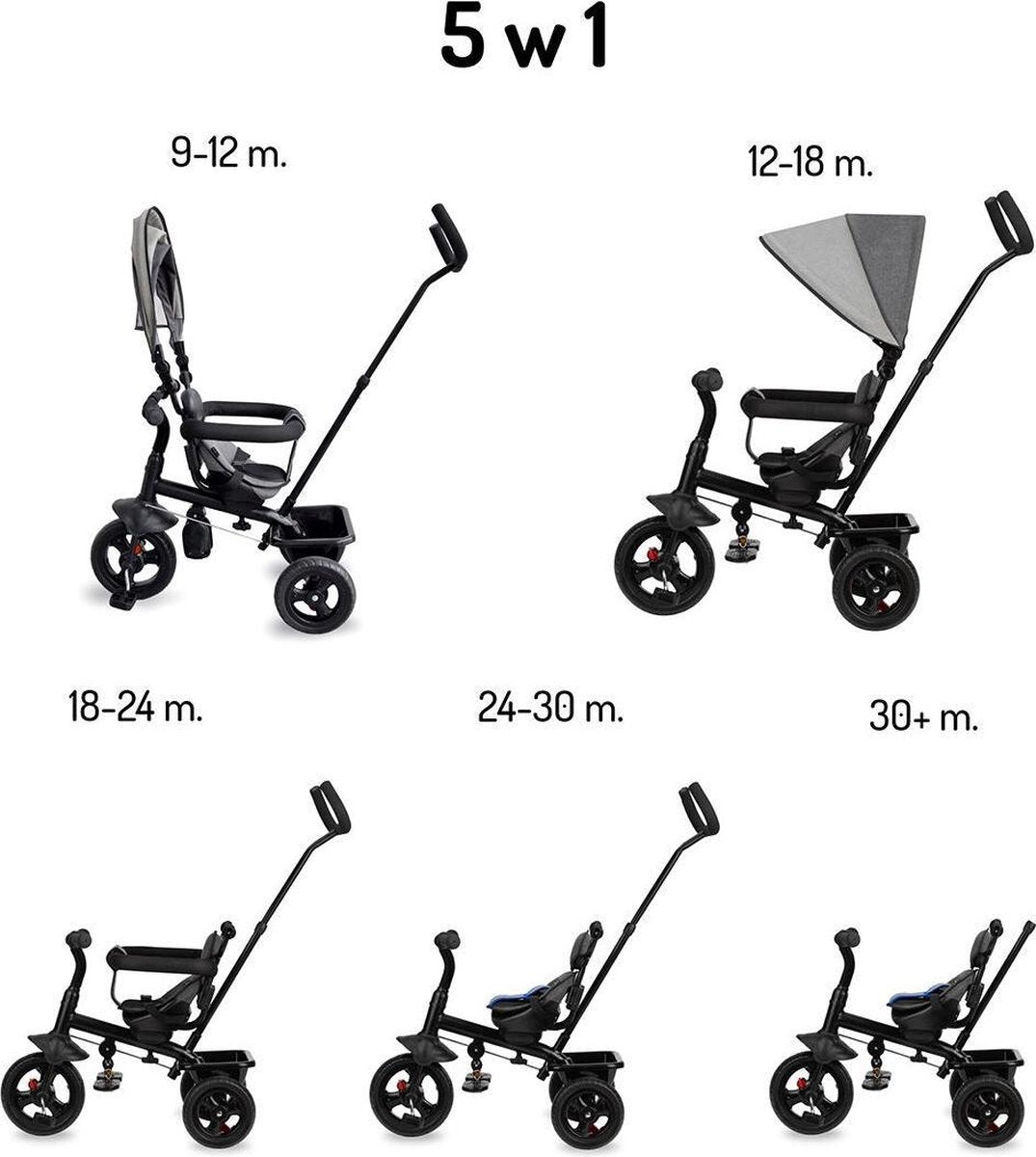 MoMi Iris Driewieler - Tricycle - Grijs