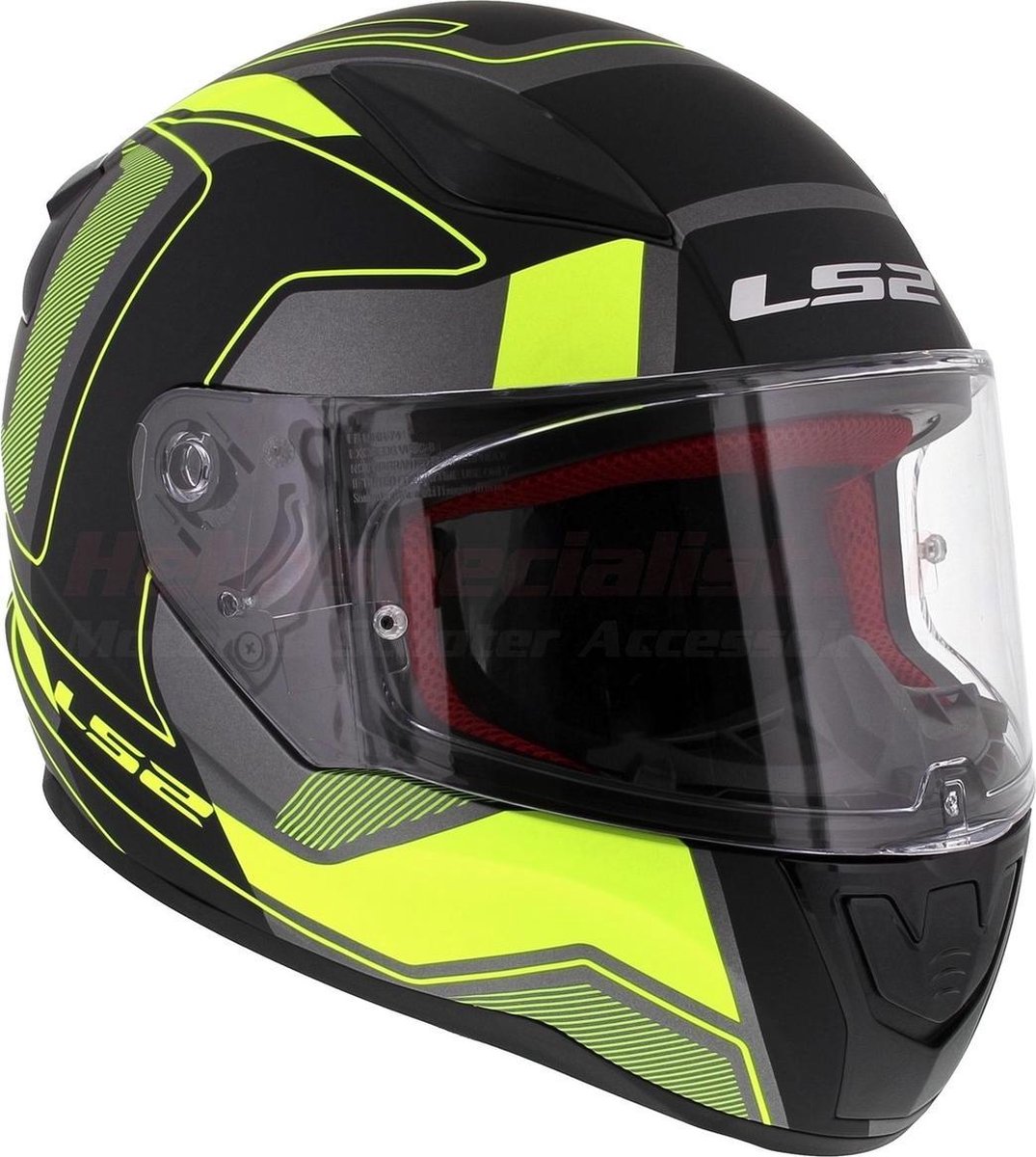 LS2 FF353 Rapid Carrera mat zwart fluor geel