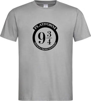 Grijs T Shirt met Harry Potter  " Platform 9 3/4 " print Zwart size XL