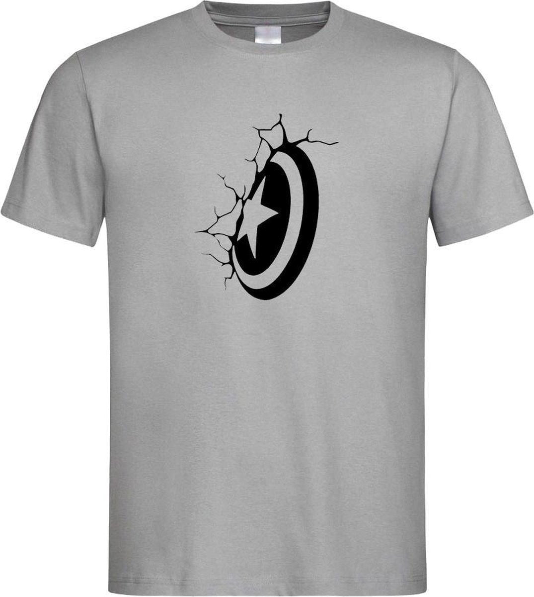 Grijs T shirt met " Captain America " print size L