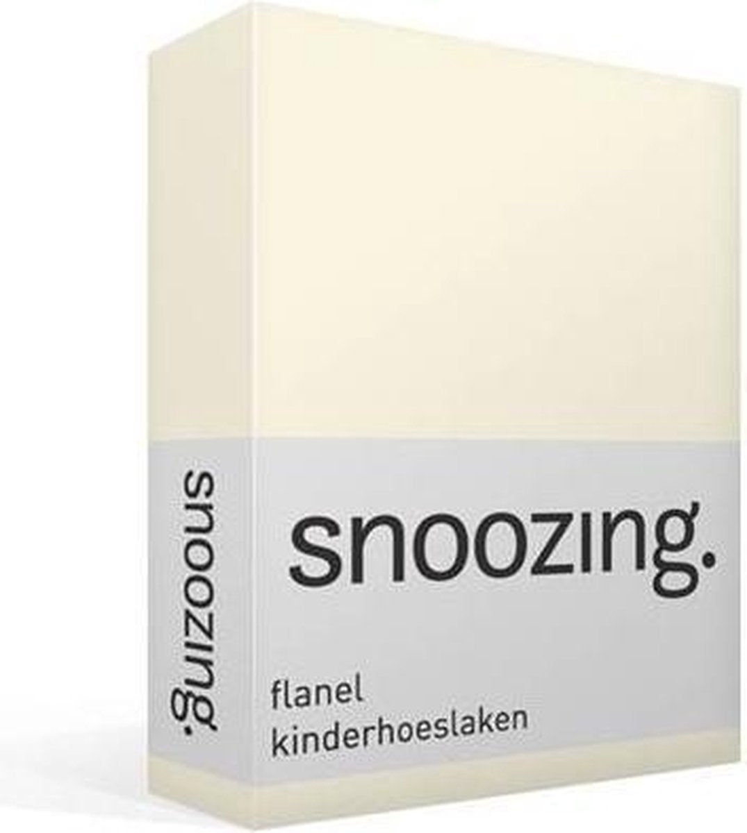 Snoozing - Flanel - Kinderhoeslaken - Ledikant - 60x120 cm - Ivoor