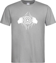 Grijs T Shirt met  " Captain America " print Wit size L