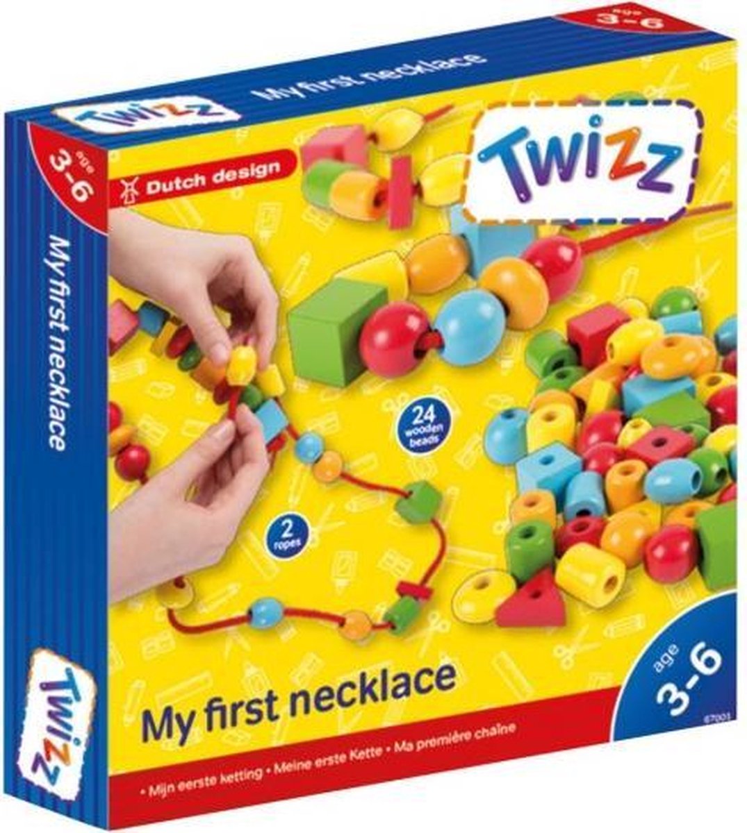 Twizz Sieradenset Mijn Eerste Ketting Junior Hout 3-6 Jaar 26-delig