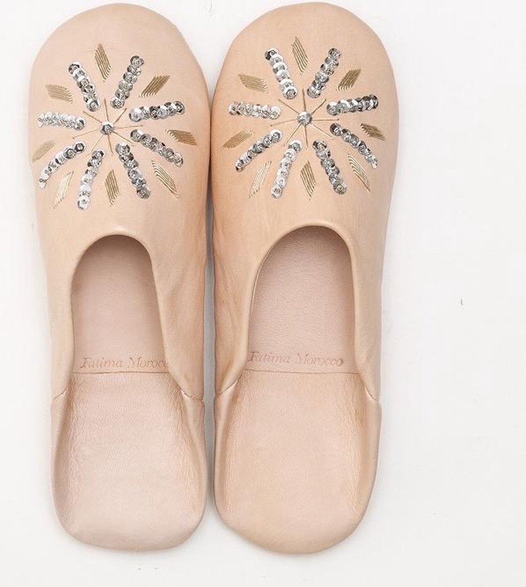 Fatimamorocco.nl  Sequin babouche Natural M (35-38)
