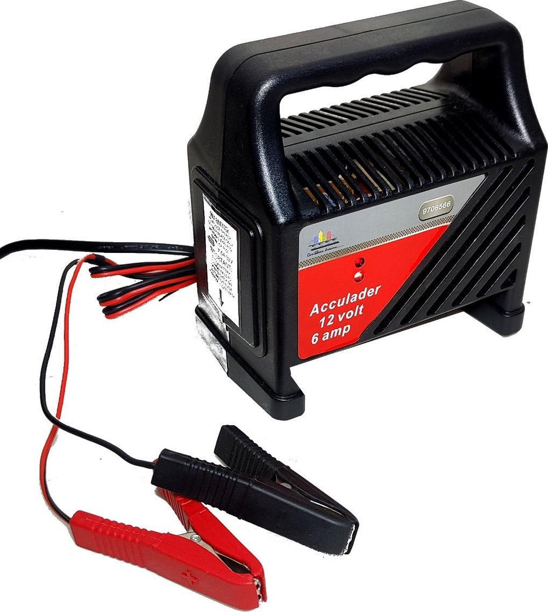 Compacte 6A Acculader voor12V loodaccu lader accu oplader 6amp met reserve zekering.