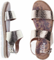 Bullboxer espadrilles - sandalen - maat 38 - dames - platina -metallic