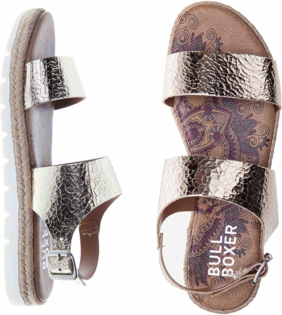 Bullboxer espadrilles - sandalen - maat 38 - dames - platina -metallic