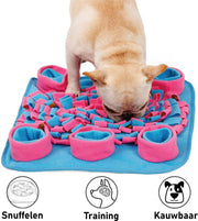 Snuffelmat Hond Kat Honden Speelgoed Puppy Speelgoed Katten Speeltjes - Snuffelmatten Voor Honden en Katten intelligentie - Hersenwerk - Speelmat - Konijnen - Training - Speeltjes - Trainingsmat - Anti-Schrok - Snuffelkleed - Roze / Blauw