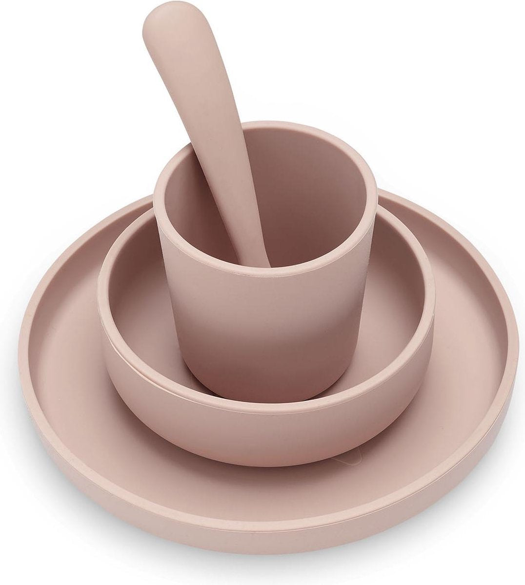Jollein dinerset | Kinderserviesset 4-delig - Silliconen - Pale Pink