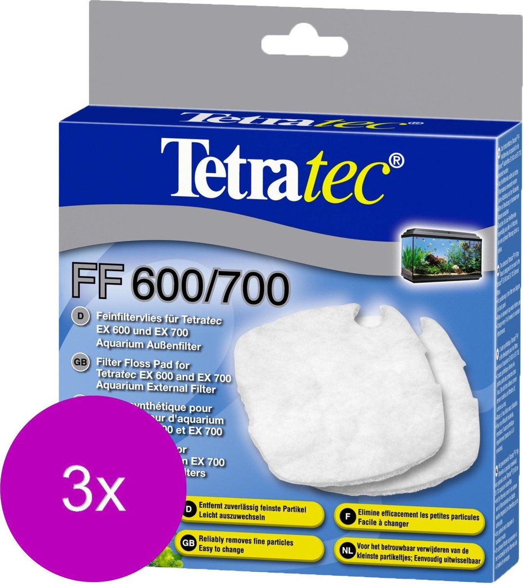 Tetra Tec Ex Ff Filtervlies - Filtermateriaal - 3 x 2 stuks 400-600