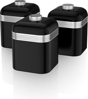 Swan SWKA1020BN Retro Opbergblikken Set van 3 Zwart