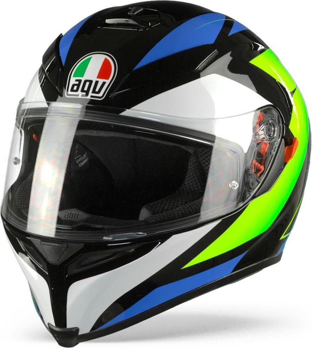 Agv K5 S Max Vision Core Zwart Cyan Geel Fluo Integraalhelm - Motorhelm - Maat M/S