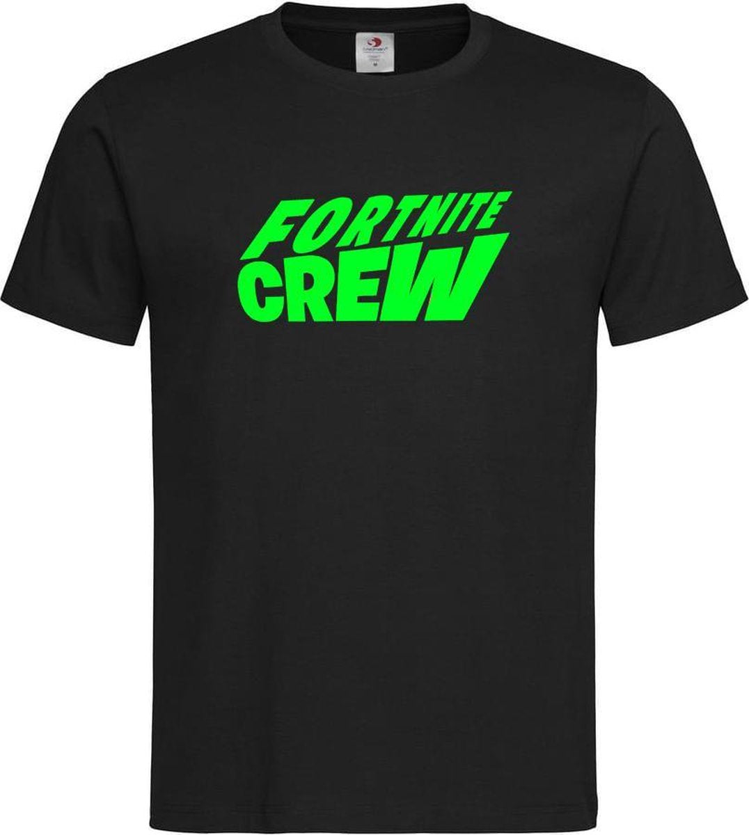 Zwart T shirt met Groen logo " Fortnite Crew " print size XL