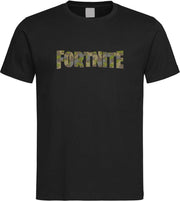 Zwart T shirt met Stoer Camo "Fortnite" print size M