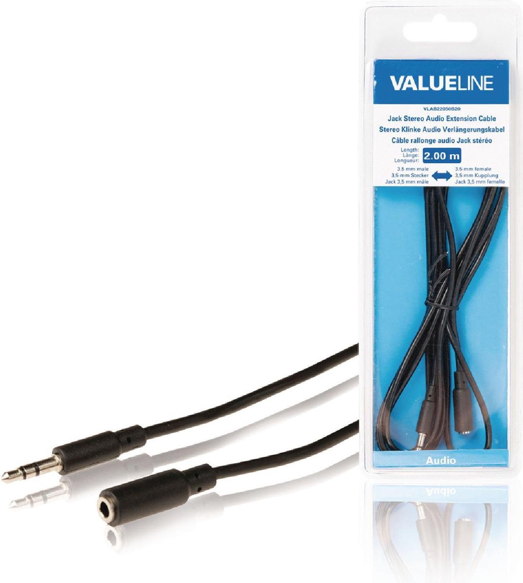 Valueline VLAB22050B20 Jack Stereo Audio Verlengkabel 3
