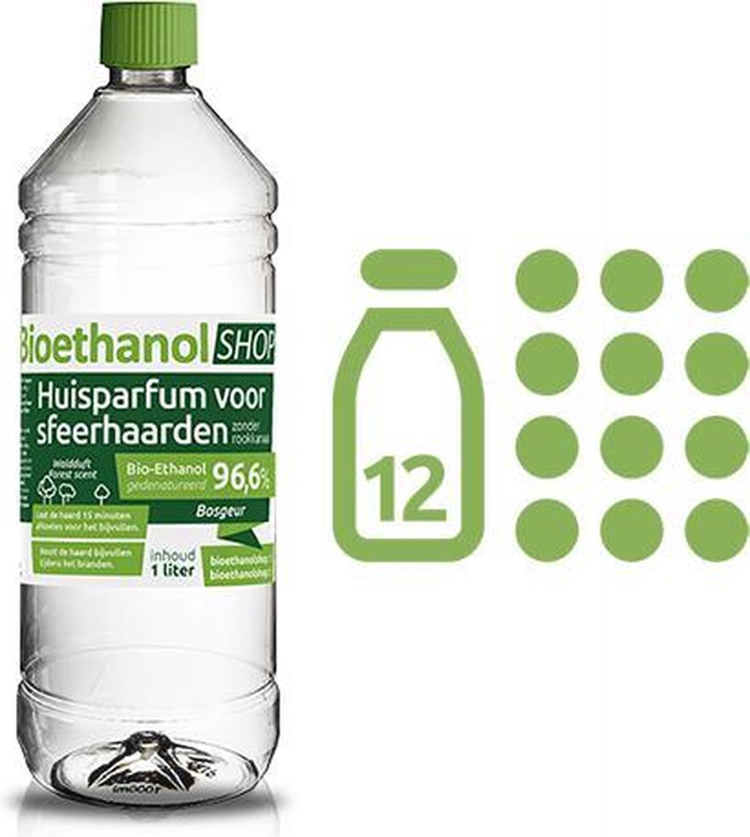 kieselgreen 12 Liter bioethanol Bosgeur 96